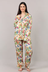 Floral Printed Modal Satin Co-Ord Set