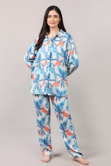 Tropical Printed Modal Satin Co-Ord Set