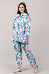 Tropical Printed Modal Satin Co-Ord Set