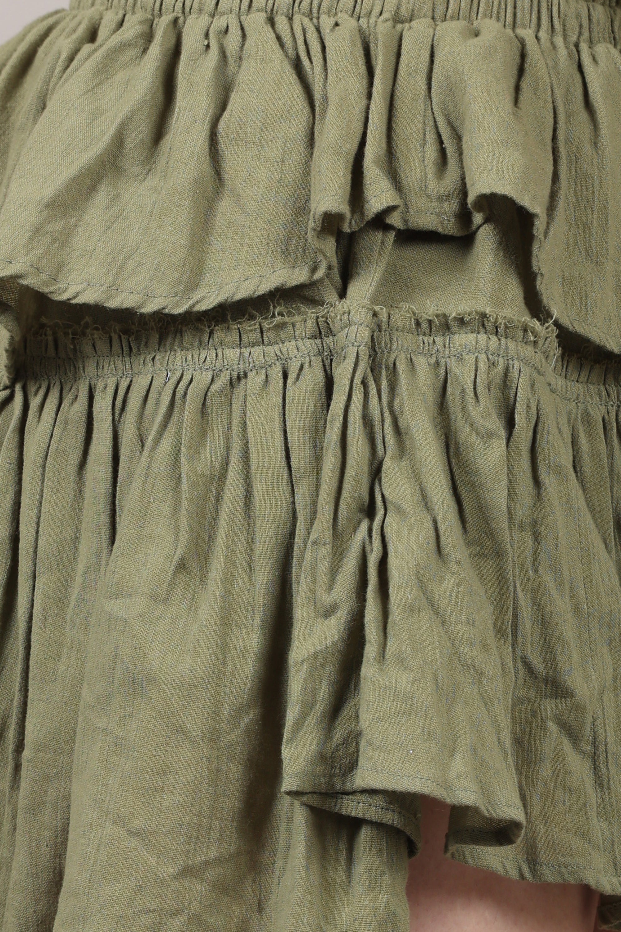 Organic Cotton Two-Layered Ruffle Mini Skirt