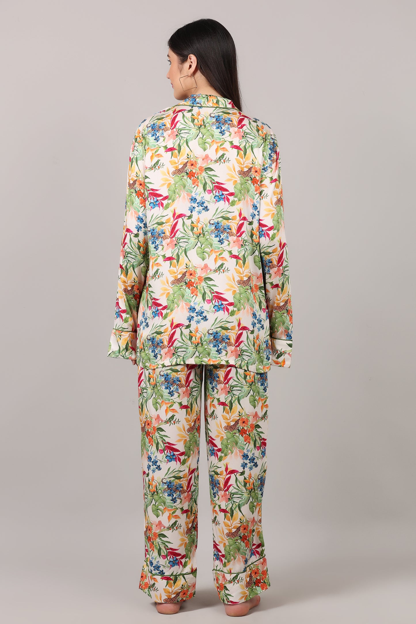 Floral Printed Modal Satin Co-Ord Set
