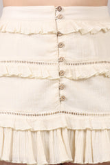 Organic Cotton One-Sleeve Twist Top & Ruffle Mini Skirt Co-Ord Set