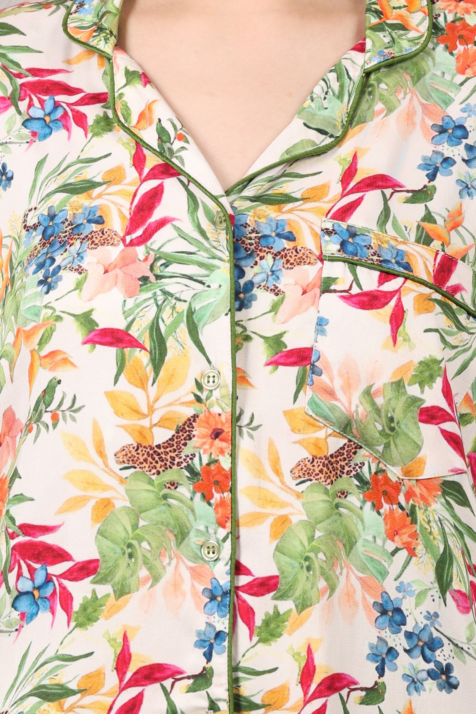 Floral Printed Modal Satin Co-Ord Set