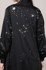 Midnight Galaxy Handcrafted Pure Silk Wrap Dress