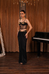 COR-SET WITH DRAPE SKIRT