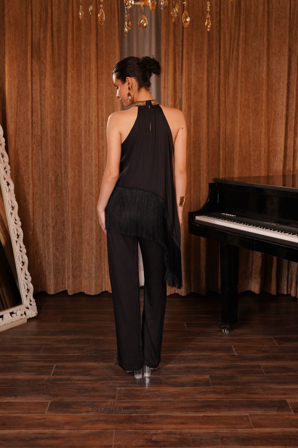 Embellished Halter Top and Trouser