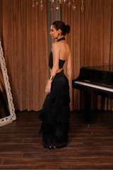 Fringes Halter Top with Skirt
