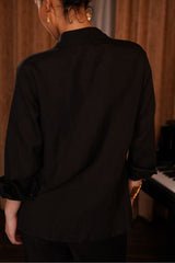 Metallic Button Down Shirt Trouser Set