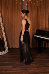 One Shoulder Sheer Skirt Set