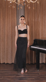 Black Bustier Top and Skirt