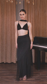 Black Bralette and Skirt Set